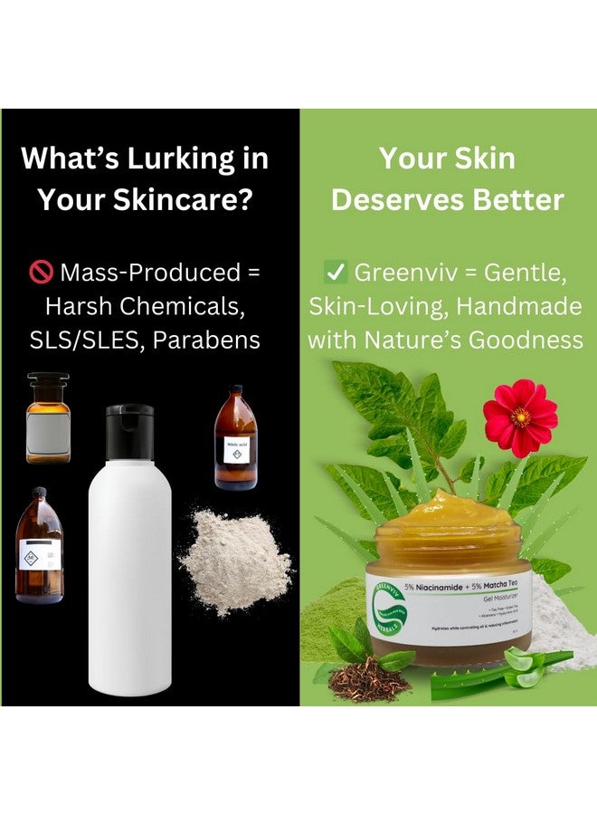 Greenviv 5% Niacinamide + 5% Matcha Tea Hydrating & Oil-Control Gel Moisturizer | Controls Oil, Reduces Inflammation & Fades Dark Spots | 50ml - Image 3