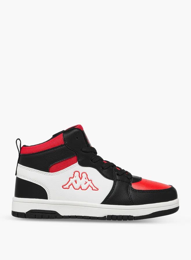 Kappa Boys' Panelled High Top Lace-Up Sneakers with Pull Tabs