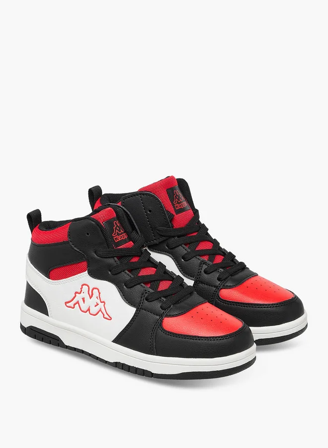 كابا Boys' Panelled High Top Lace-Up Sneakers with Pull Tabs