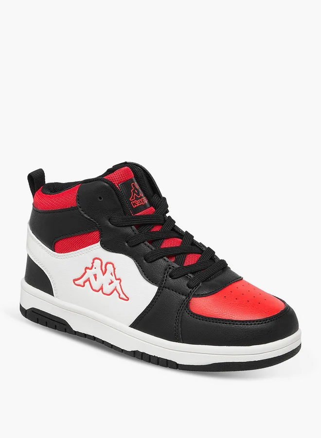 كابا Boys' Panelled High Top Lace-Up Sneakers with Pull Tabs