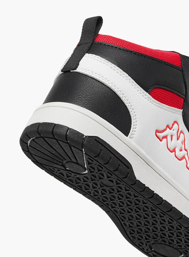 Kappa Boys' Panelled High Top Lace-Up Sneakers with Pull Tabs