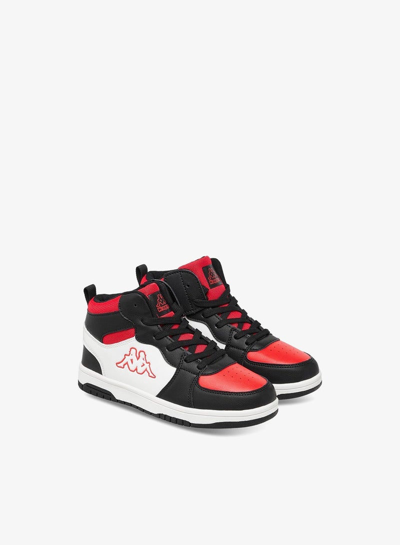 Kappa Boys' Panelled High Top Lace-Up Sneakers with Pull Tabs - Image 3
