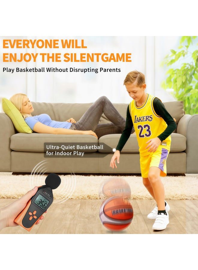 PZT Silent Basketball Size 7 with Fabric Cover, 600g Airless Basketball for Quiet Dribbling and Indoor Training, Pro PU Foam Ball for Adults and Children, Ideal Gift for Birthdays or Christmas - Image 4