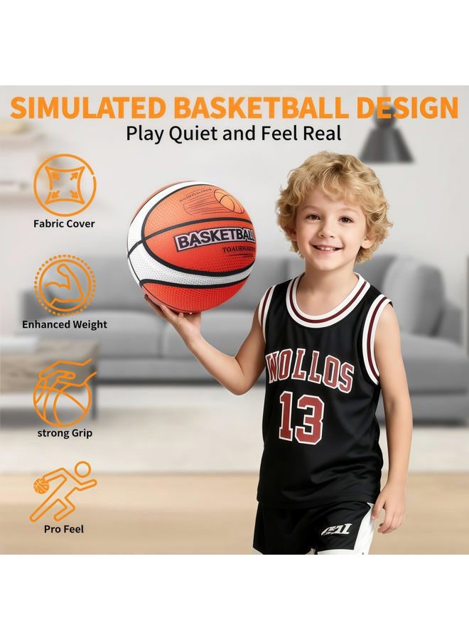 PZT Silent Basketball Size 7 with Fabric Cover, 600g Airless Basketball for Quiet Dribbling and Indoor Training, Pro PU Foam Ball for Adults and Children, Ideal Gift for Birthdays or Christmas - Image 2