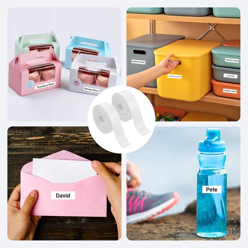 Vierone Label Maker Tape 3 Pcs PRT Label Tape Self-Adhesive Labels Waterproof Labels for DIY Marking of Name Price Shelf Life Classification Compatible with Various Models (15mm*4m) - Image 5