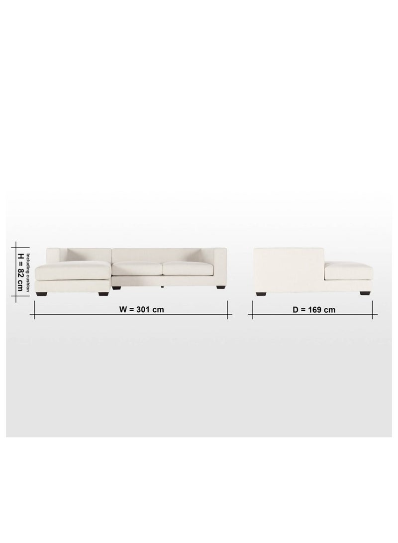 Other Manufacturer Corner sofa, size 301 x 169 cm, depth 90 cm, beige color - Image 3