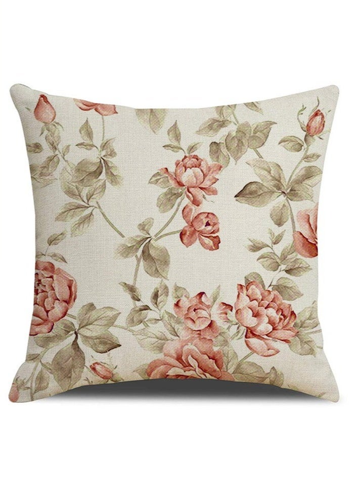 Bukela Decorative Throw Pillow Covers 18x18 inches Set of 4 Birds Butterfly and Plant Cushion Covers 45cm x 45cm Boho Linen Square Throw Pillow Cases for Living Room Sofa Couch Bed Pillowcases - Image 2