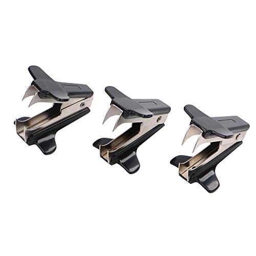 Eagle Staple Remover, Staple Puller, Extra Wide Finger Grip, Steel Jaws, Pack of 3, Black - Image 1