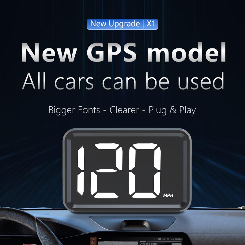 Generic GPS Digital Speed Meter with MPH ，Car Head Up Display for All Cars, USB Cable Plug & Play  - Image 2