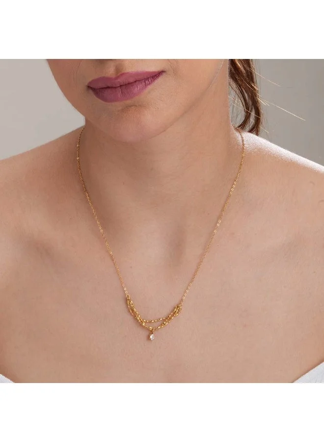 Palmonas  PALMONAS 18k Gold Tone Plated Vintage Vibe Gold Necklace\n for Women for Women | Best Price UAE