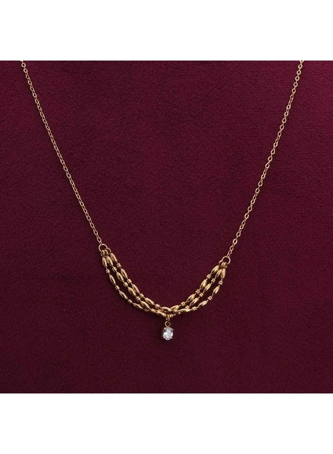 Palmonas  PALMONAS 18k Gold Tone Plated Vintage Vibe Gold Necklace\n for Women for Women | Best Price UAE