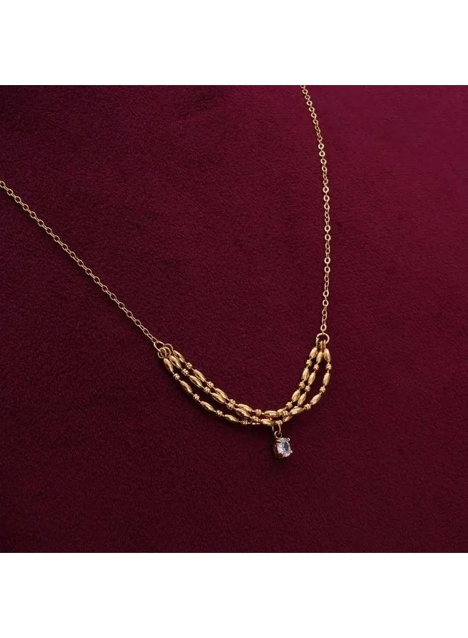 Palmonas  PALMONAS 18k Gold Tone Plated Vintage Vibe Gold Necklace\n for Women for Women | Best Price UAE