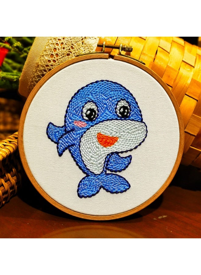 16cm Cartoon Unicorn Poke Embroidery DIY Kit - Image 1