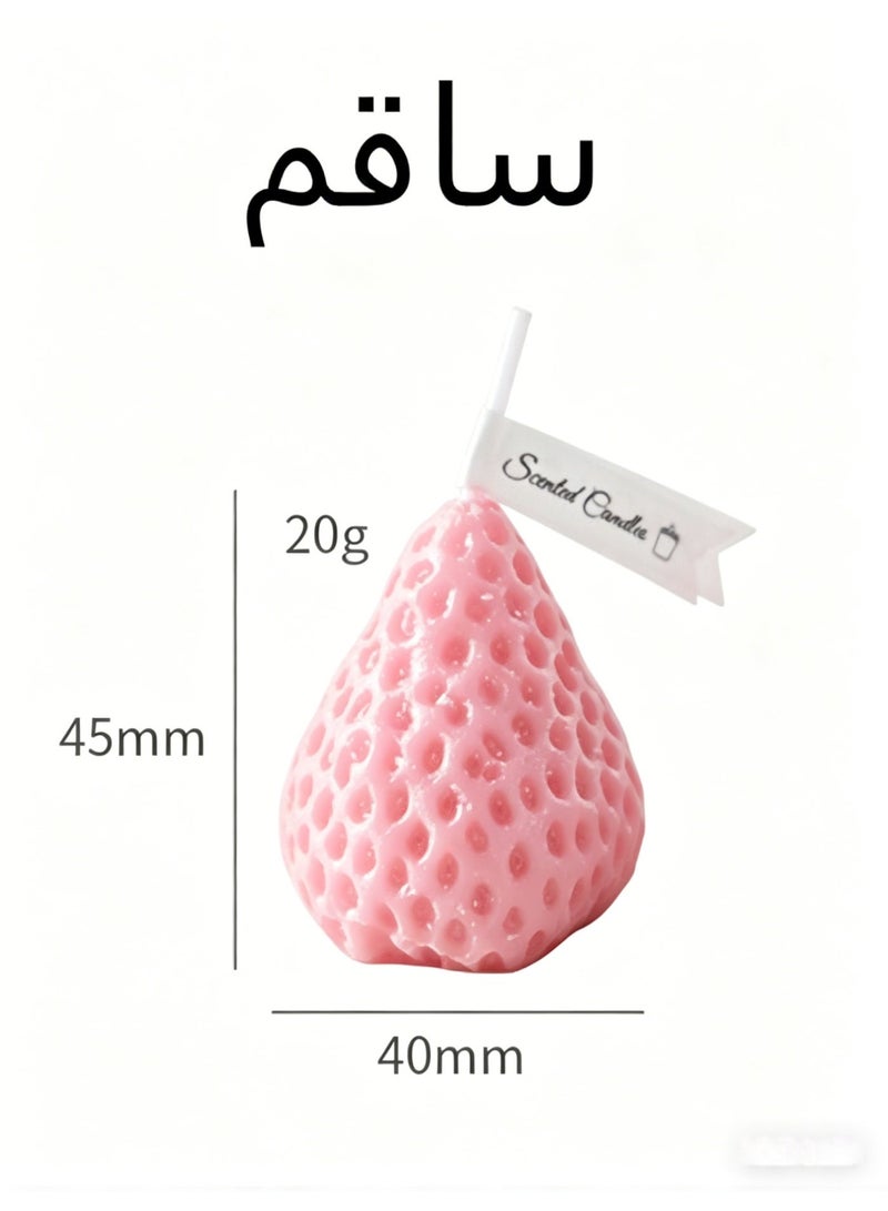 9 Pack Pink Large Strawberry(40X45mm) Aroma Candle Gift Box, Strawberry Simulation Fruit Candles, Can Burn For About 2-3 Hours,for Bedrooms, Bathrooms, Dining rooms, Balconies, Study Decorations, and Holiday Party, Strawberry Flavor Home Gift - Image 4