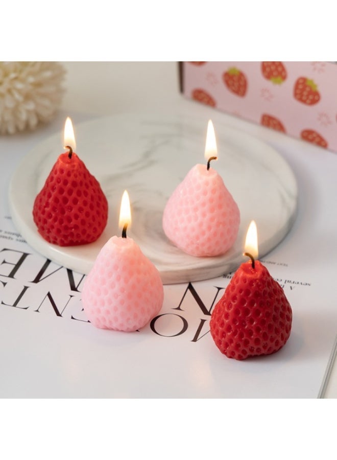 9 Pack Pink Large Strawberry(40X45mm) Aroma Candle Gift Box, Strawberry Simulation Fruit Candles, Can Burn For About 2-3 Hours,for Bedrooms, Bathrooms, Dining rooms, Balconies, Study Decorations, and Holiday Party, Strawberry Flavor Home Gift - Image 5