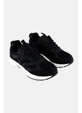 Algspar Women Lace Up Casual Sneaker, Black  - Image 1