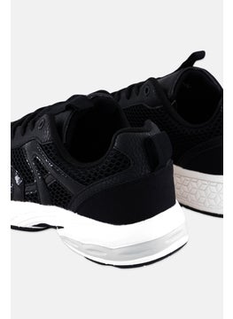 Algspar Women Lace Up Casual Sneaker, Black  - Image 2