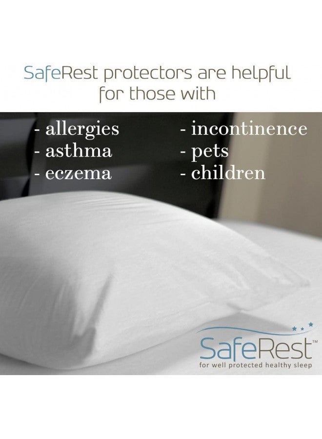 SafeRest SafeRest Pillow Protector - Pack of 1 - Standard Size Waterproof Pillow Cover - Zippered Pillow Encasement for College Dorm Room, New Home, First Apartment - Cotton Terry, Waterproof, Breathable - Image 2