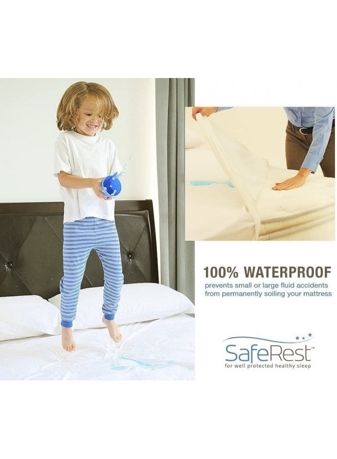 SafeRest SafeRest Pillow Protector - Pack of 1 - Standard Size Waterproof Pillow Cover - Zippered Pillow Encasement for College Dorm Room, New Home, First Apartment - Cotton Terry, Waterproof, Breathable - Image 5