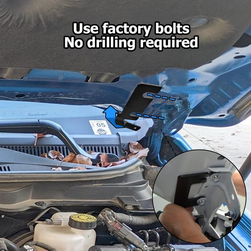 WSays Hood Ditch LED Light Pod Mount Bracket Low Profile Mount for 2019-2023 Ford Ranger - Image 3