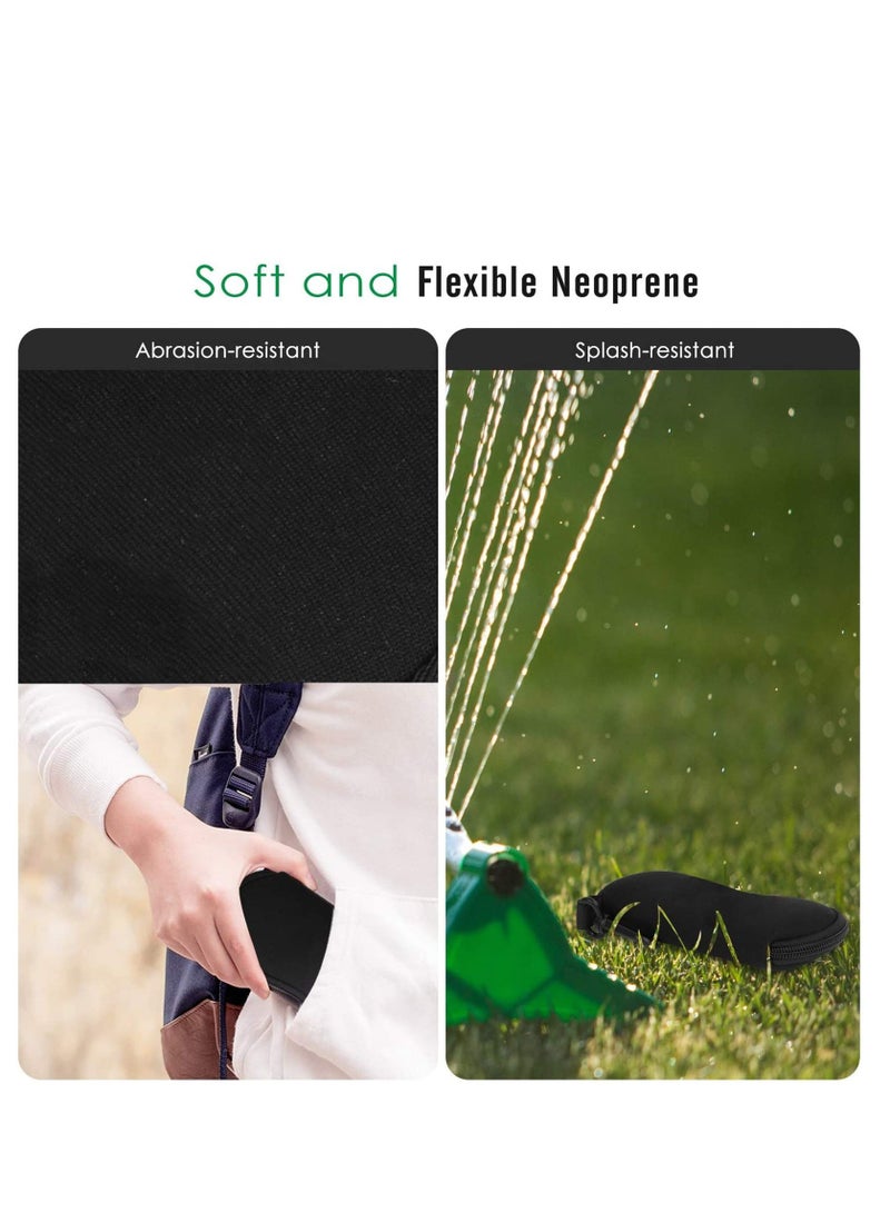 Luckam Eyeglass Case, Sunglasses Soft Case, Fashion Zippered Pouch with Clip, Made of Premium Neoprene, Fits Most Size Glasses, with the Zippered Design and a Sturdy Metal Carabiner, Black - Image 2