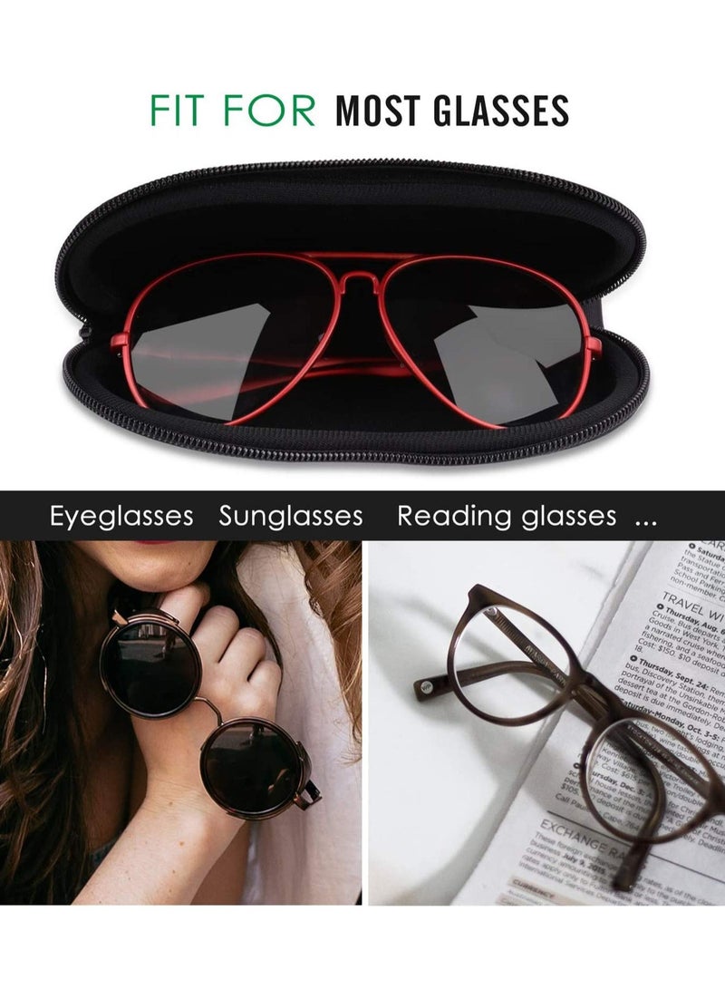 Luckam Eyeglass Case, Sunglasses Soft Case, Fashion Zippered Pouch with Clip, Made of Premium Neoprene, Fits Most Size Glasses, with the Zippered Design and a Sturdy Metal Carabiner, Black - Image 3