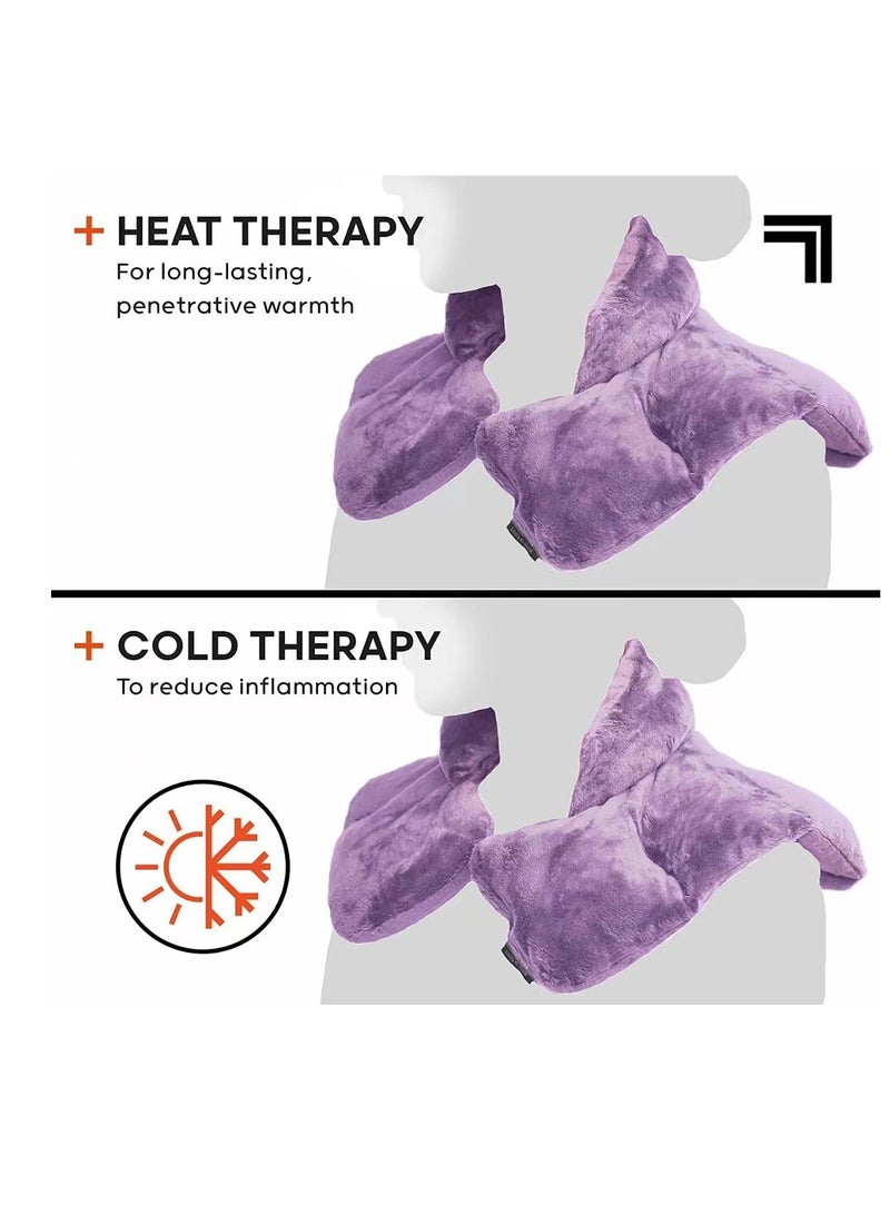 MORLIDEN Microwavable Heated Neck Wrap Warmer and Shoulder Heating Pad Microwave, Weighted Microwave Heating Pad for Neck and Shoulders Hot and Cold Compress - Image 4