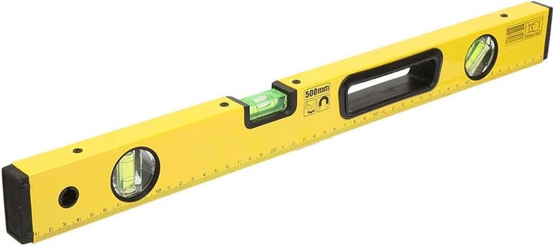 500mm Aluminum Alloy Bubble Level Ruler with Reinforced Frame and Angle Finder - Image 4