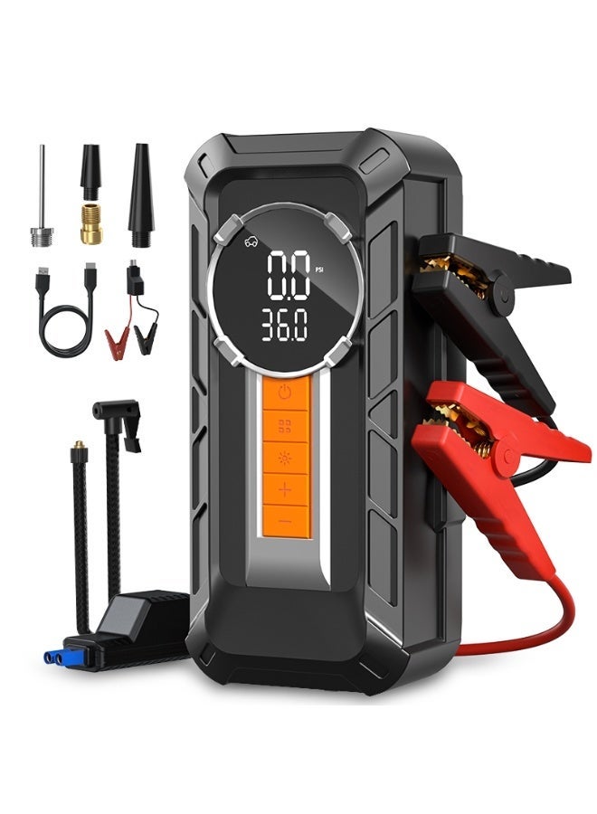 Galaxy Goods Portable Car Battery Jump Starter with Tire Inflator Digital Air Compressor LED Emergency Light USB Power Bank for Cars and SUVs - Image 1