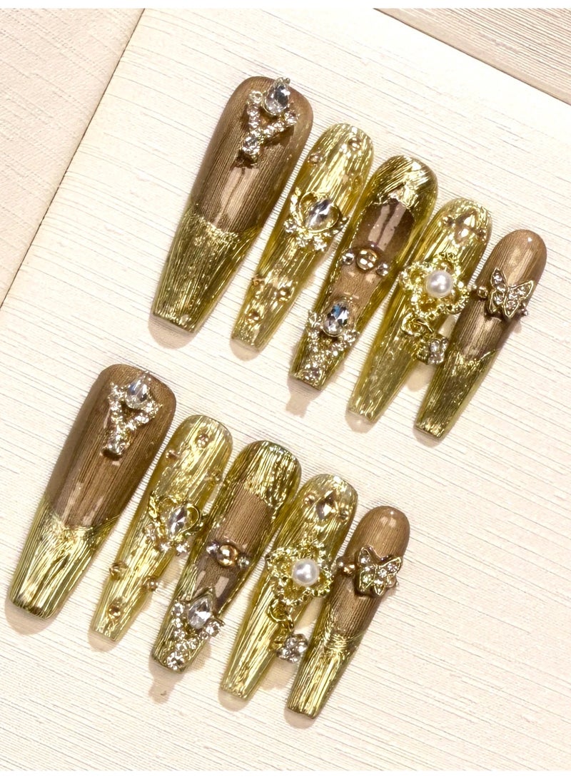 إن طلاء الذهب المغلَّف بالذهب بحفر الذهب المزخرفة بحفر زائف، وملصق معمق من H2780 ذو الأنف الطويل - Image 1