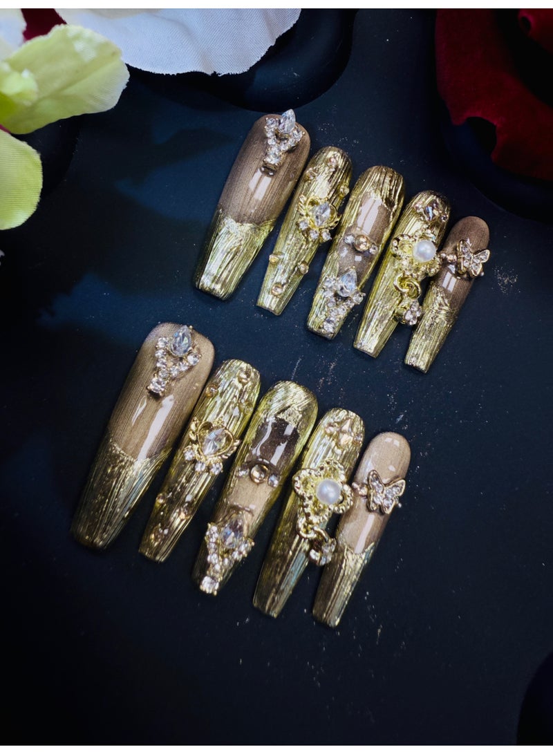 إن طلاء الذهب المغلَّف بالذهب بحفر الذهب المزخرفة بحفر زائف، وملصق معمق من H2780 ذو الأنف الطويل - Image 2