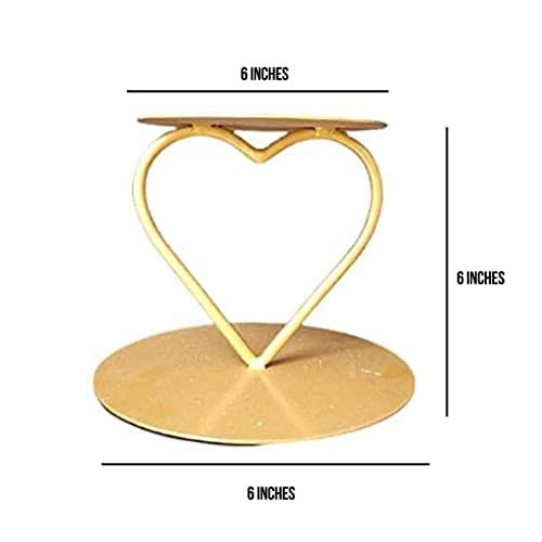 CHOCO DECOR Chocodecor Heart Shape Metal Cake Stand Cake Decor Heart Tier Cake Spacer Separator, Gold Color - Image 3