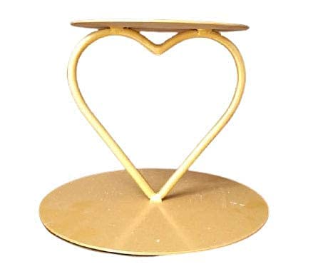CHOCO DECOR Chocodecor Heart Shape Metal Cake Stand Cake Decor Heart Tier Cake Spacer Separator, Gold Color - Image 1