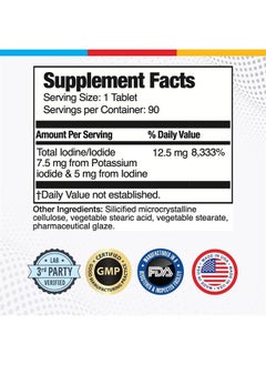 Life Enhancement Brain Basics Ultra Iodine Complex Supplement for Thyroid Support, Iodine and Potassium Iodide in One, Iodine Supplement for Thyroid and Brain Health, 12.5 mg Iodine and Potassium Iodide - 90 Tablets  - Image 1
