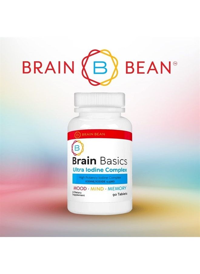 Life Enhancement - Brain Basics Ultra Iodine Complex Supplement for Thyroid Support, Iodine and Potassium Iodide in One, Iodine Supplement for Thyroid and Brain Health, 12.5 mg Iodine and Potassium Iodide - 90 Tablets - Image 1
