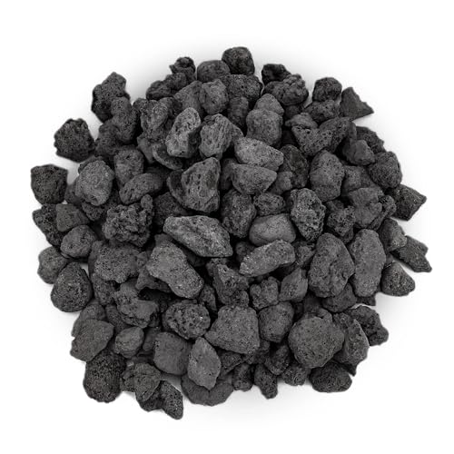 Mr. Fireglass Natural Lava Rock, 0.4"- 0.8" Small Volcanic Lava Rock for Indoor & Outdoor Fire Pits, Fireplaces, Fire Bowls & Fire Table, Decorative Garden Landscaping, Potted Plants -10 Pounds, Black - Image 1