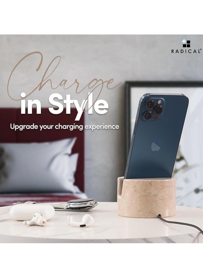 راديكالن حامل هاتف من فيرونا ماربل | حامل هاتف محمول وآيفون مصنوع يدويًا للمكتب، مقاس ٣.٥ بوصة - Image 4