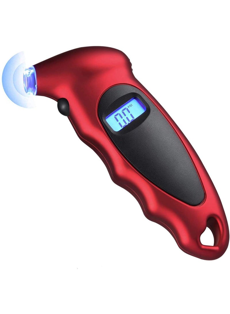 جهاز قياس ضغط الإطارات الرقمي بدقة 150 رطل لكل بوصة مربعة، 4 نطاقات، مع شاشة LCD بإضاءة خلفية ومقبض مانع للانزلاق، جهاز فحص ضغط الإطارات للسيارات والدراجات النارية - Image 1