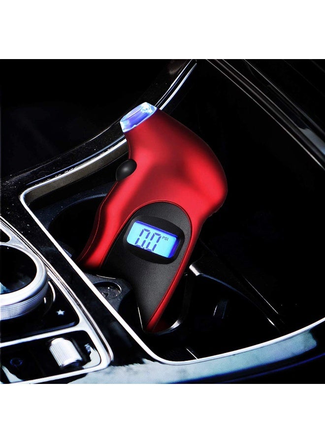 جهاز قياس ضغط الإطارات الرقمي بدقة 150 رطل لكل بوصة مربعة، 4 نطاقات، مع شاشة LCD بإضاءة خلفية ومقبض مانع للانزلاق، جهاز فحص ضغط الإطارات للسيارات والدراجات النارية - Image 5