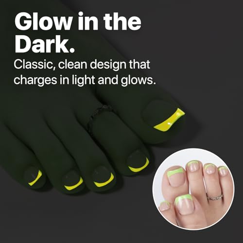 SXC Cosmetics XPro Tips French Tip Press On Toenails for Women Acrylic Soft Gel System Short French Pastel Glow Short - Image 3