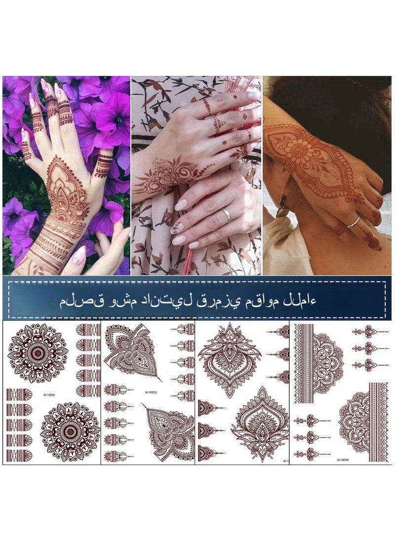 Generic - 9-Piece Henna Hand Waterproof Temporary Semi-Permanent Stickers - Image 1