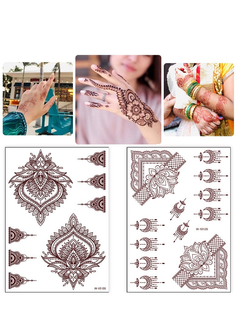 Generic - 9-Piece Henna Hand Waterproof Temporary Semi-Permanent Stickers - Image 1