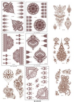 9-Piece Henna Hand Waterproof Temporary Semi-Permanent Stickers