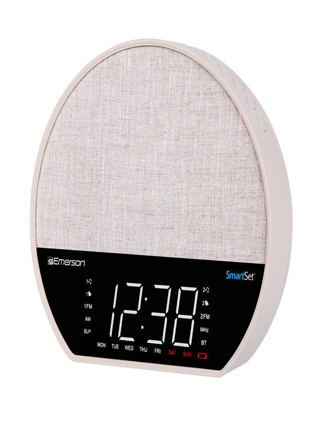 Emerson CKSS7071 Sunrise Smartset Alarm Clock Radio with 1.2" LED Display, White Noise, 6 Soothing Sounds, 8-Color Dimmable LED, Bluetooth Speaker, White - Image 1