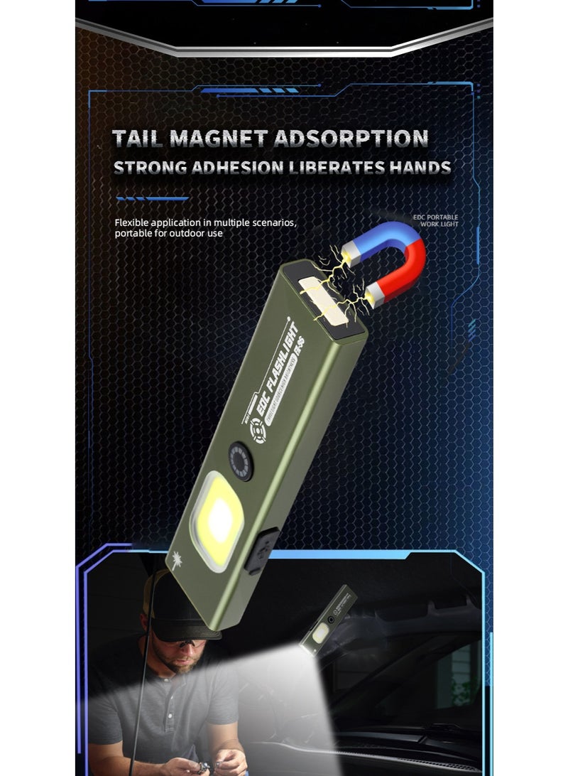 EDC 3-in-1 Magnetic, Ultra-Bright, Long-Lasting Outdoor Work Light with Red  Laser(Green) - Image 2