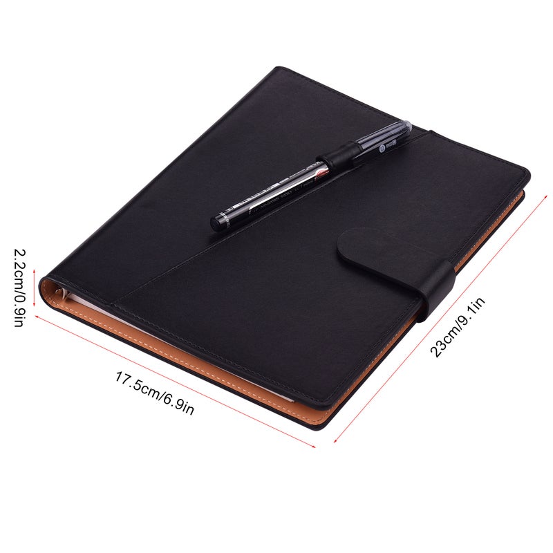 Erasable Reusable Smart Notebook Hardcover Writing Journal Loose-leaf PU Leather Note Book Wet Hot Erase A5 Size 50 Sheet with Erasable Pen Cloth Label Sticker for Office School Students Travelers - Image 1