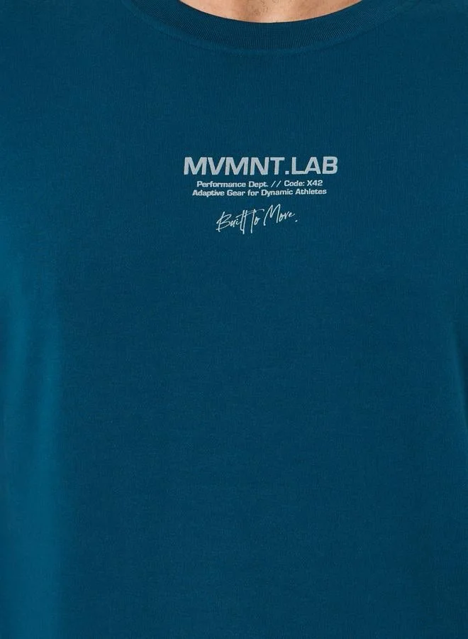 Styli Active Men Oversized Minimal Front Print T-Shirt