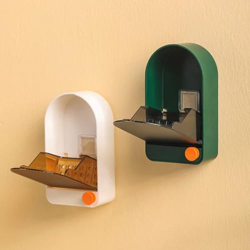 Copelle Pack of 1 Premium Plastic Creative Wall Mounted Bathroom Soap Box Holder Soap Dish with Drainage Box Soap Box with Lid Single - Image 5
