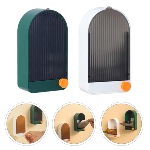 Copelle Pack of 1 Premium Plastic Creative Wall Mounted Bathroom Soap Box Holder Soap Dish with Drainage Box Soap Box with Lid Single - Image 2