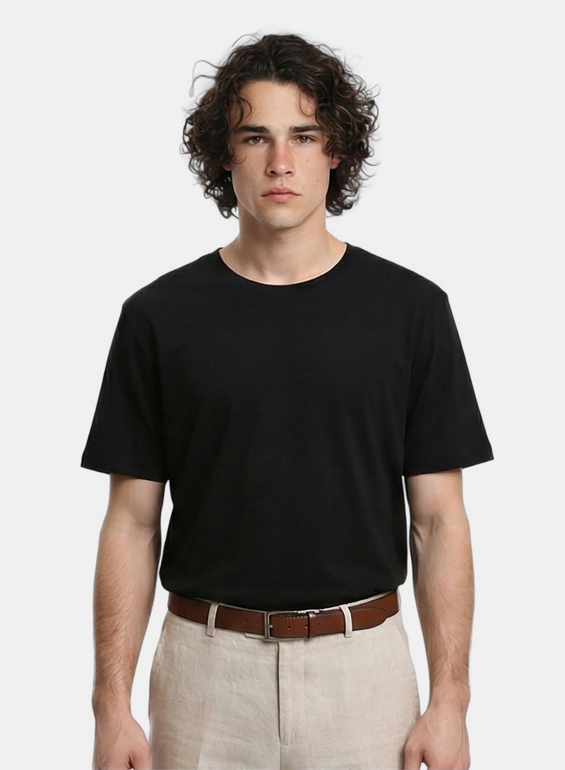 RAVIN Men Elbow-Sleeves Cotton Relaxed Basic Tee - Image 1